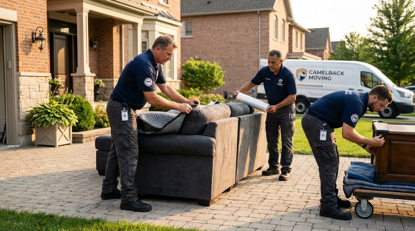 Large estate moving crew wrapping furniture in Milford, OH